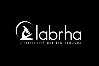 Logo Labrha blanc sur fond noir