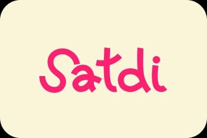 Logo Satdi rose sur fond crème